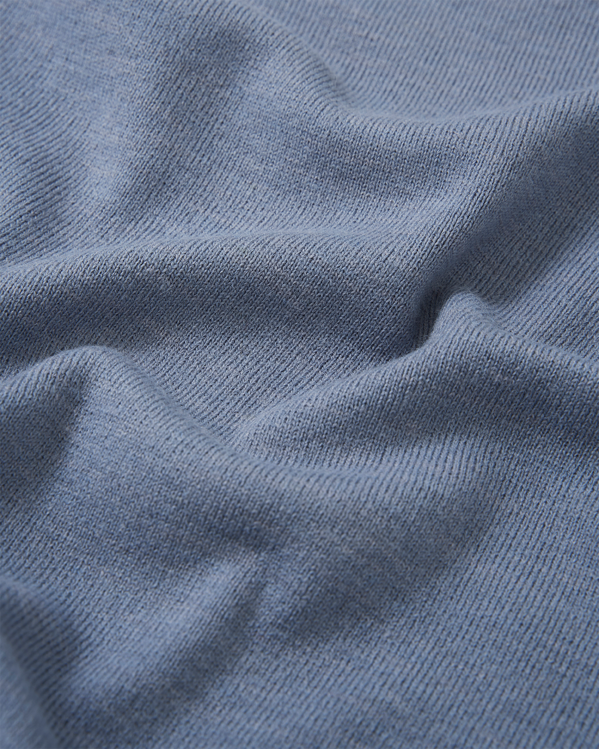 Hedgehog Embroidered Knitted Triangle Scarf in Blue