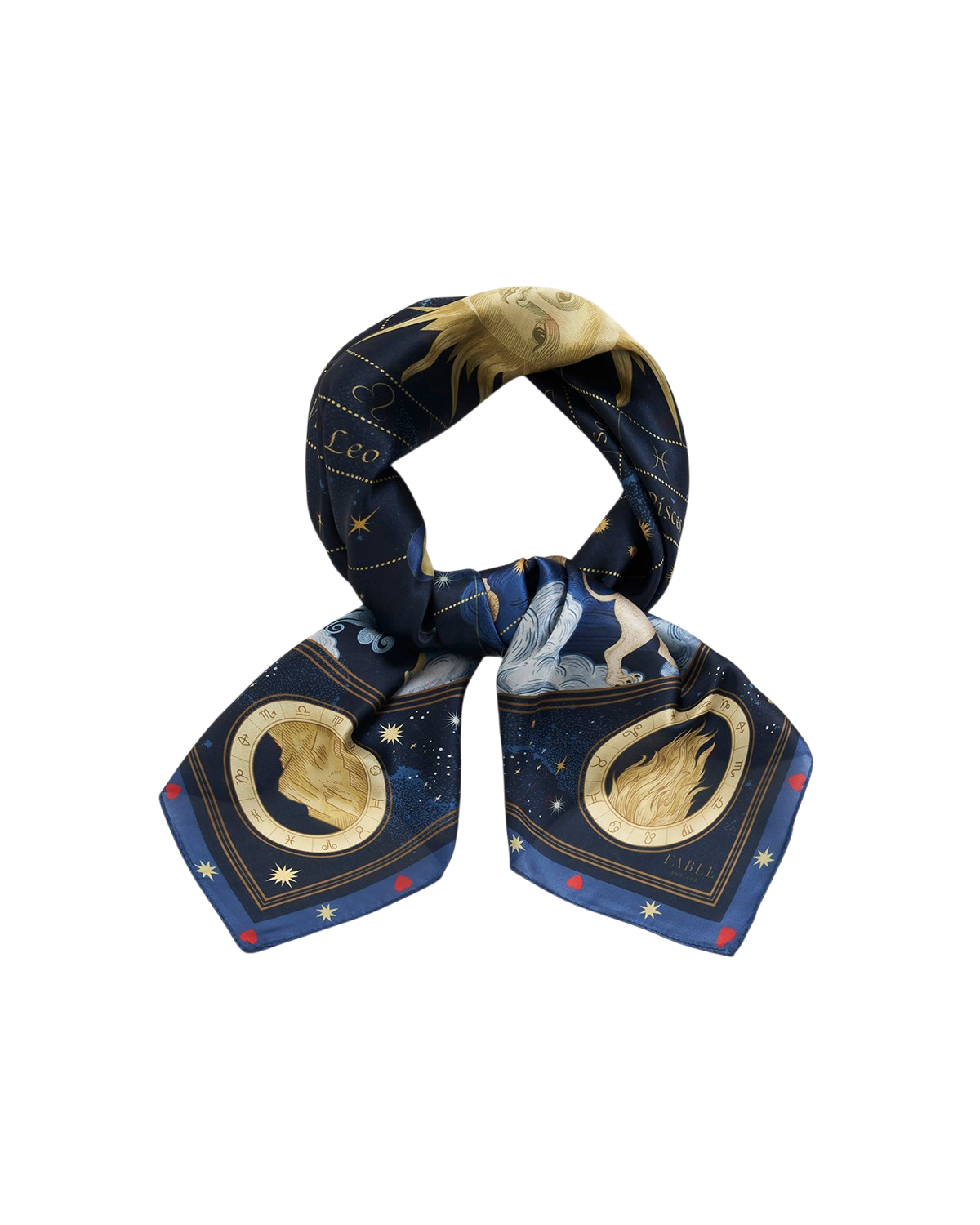 Pañuelo Cuadrado Mediano Zodiac en Azul Marino