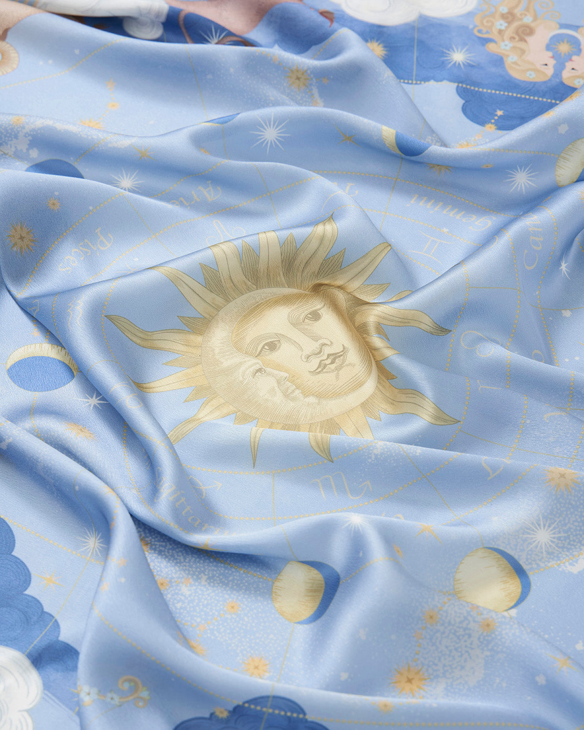 Pañuelo Cuadrado Mediano Zodiac en Azul