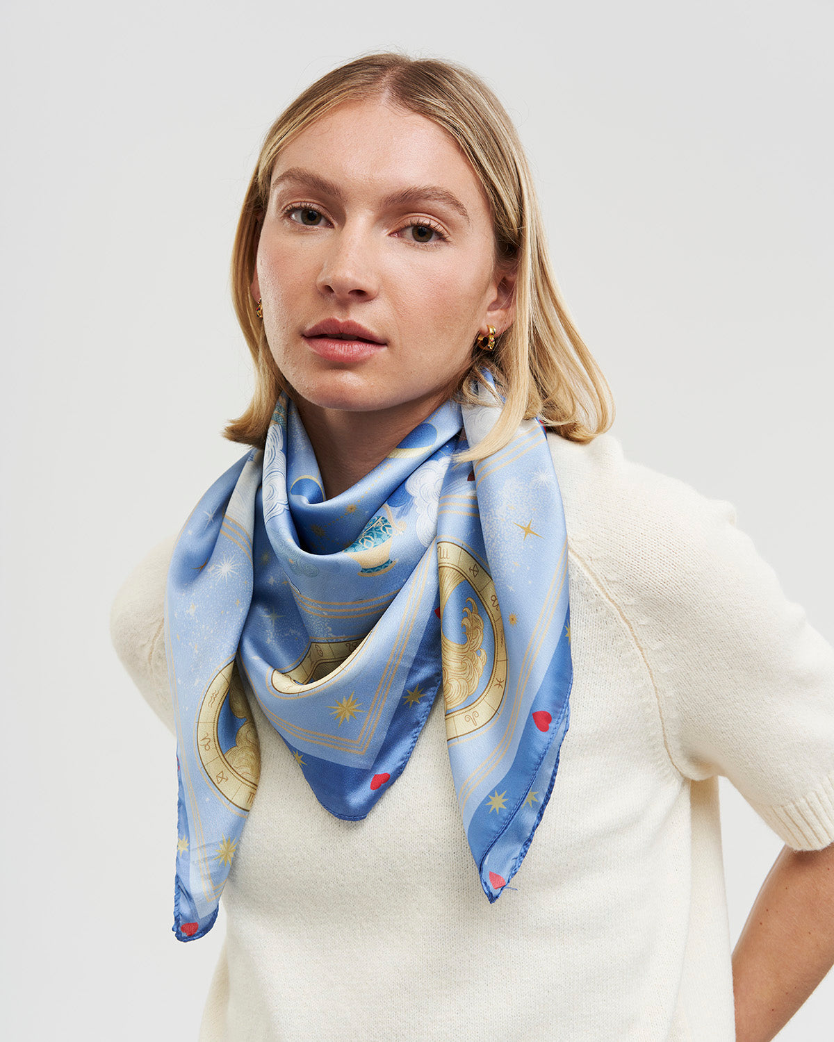 Foulard Quadrato Medio Zodiac in Blu