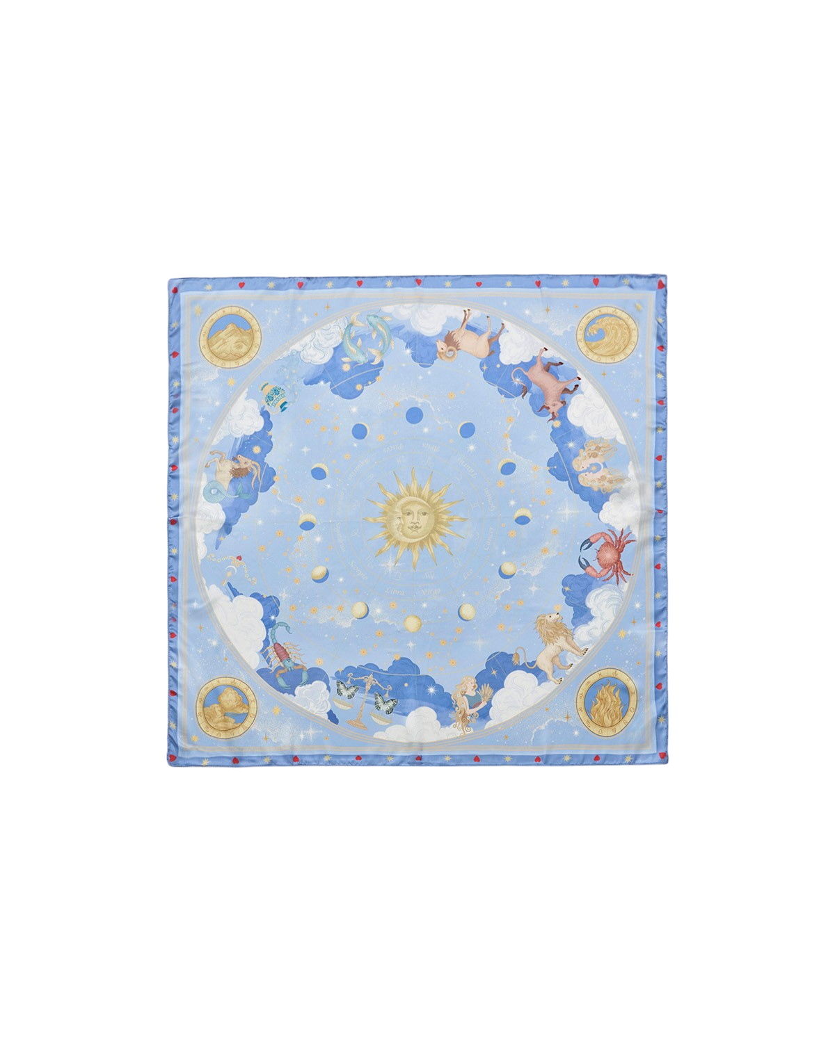 Pañuelo Cuadrado Mediano Zodiac en Azul