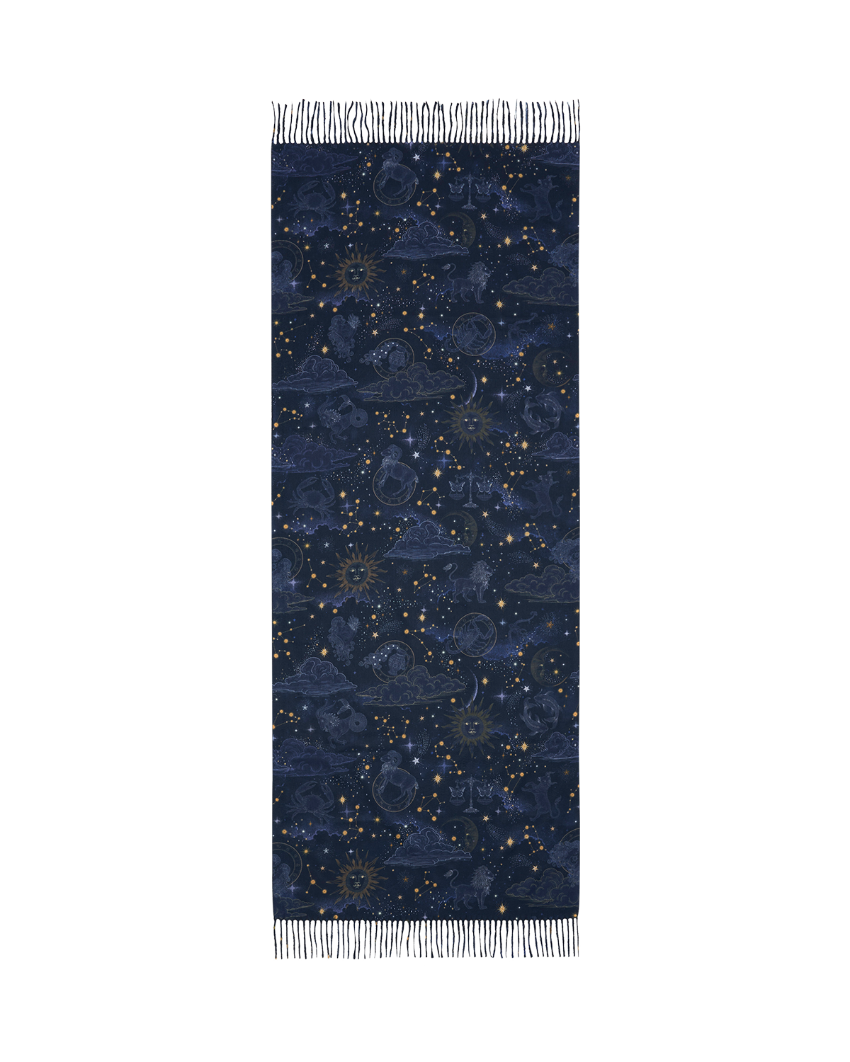 Zodiac Langer Fransenschal in Marineblau