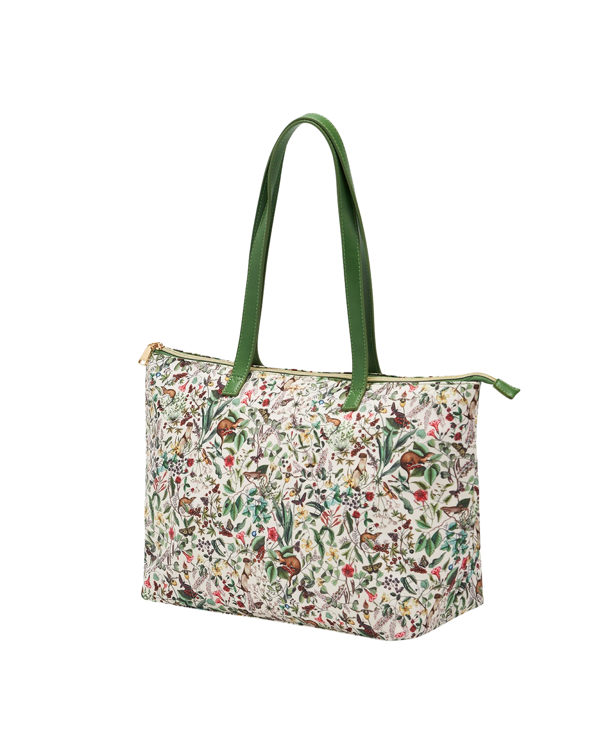 Green Garden Floral Grab Tote