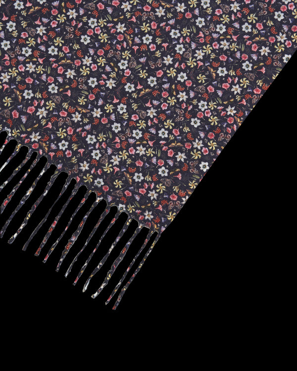 Floral Ditsy Scarf with Tassels