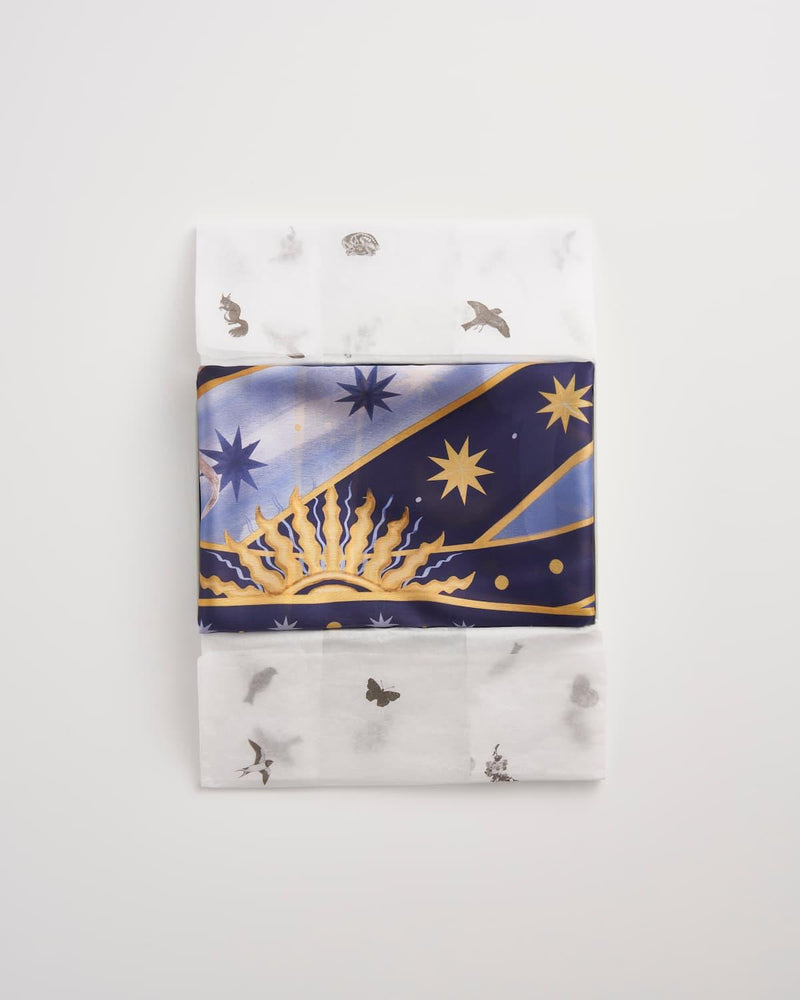 Catherine Rowe Pet Portraits Whippet Blue Silk Square Scarf