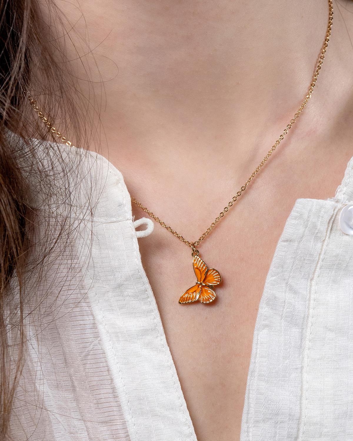 Collar Mariposa Naranja