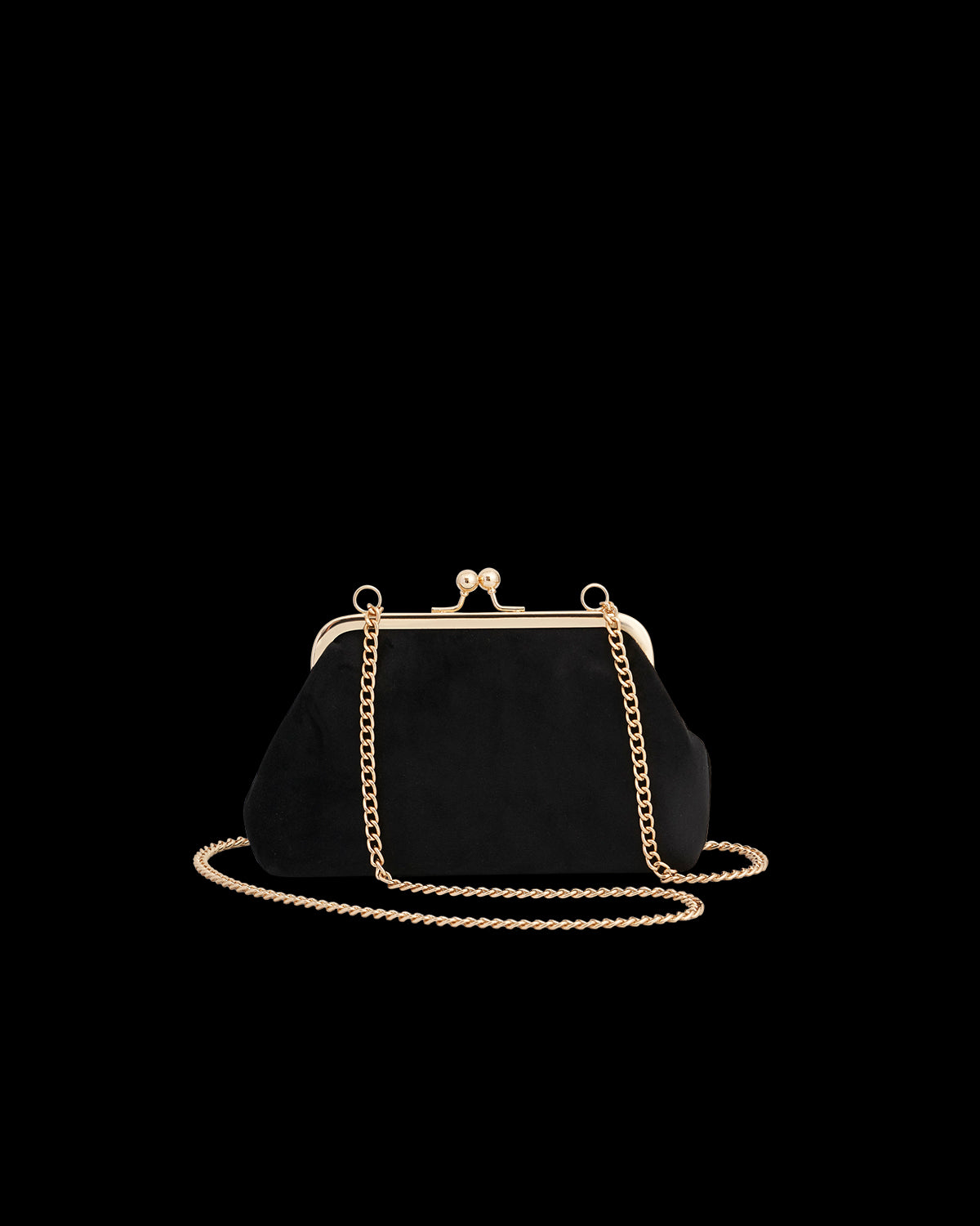 Bolso Terciopelo Negro Bordado Flores