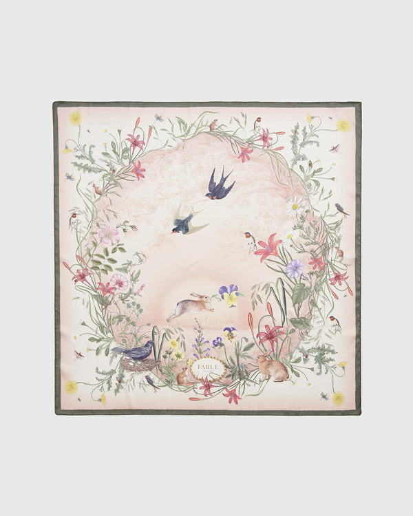 High Tea Narrative Ivory Square Scarf