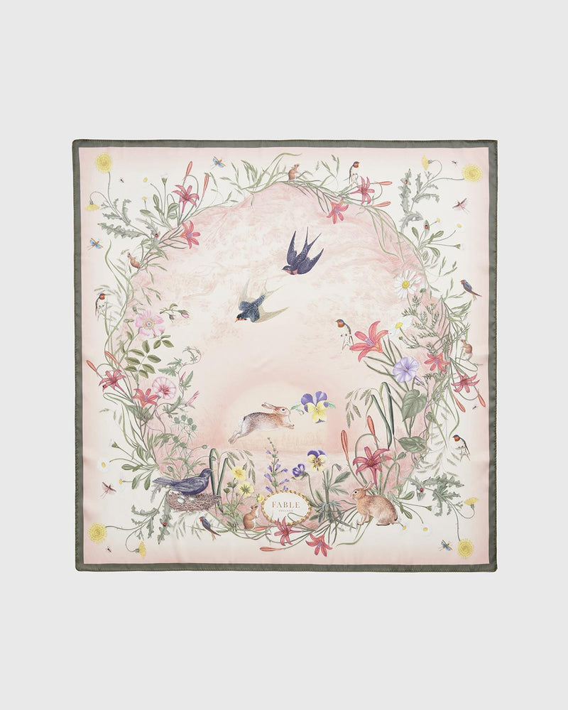 High Tea Narrative Ivory Square Scarf