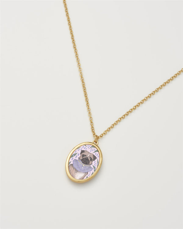 Catherine Rowe Pet Portraits Pug Pendant Short Necklace