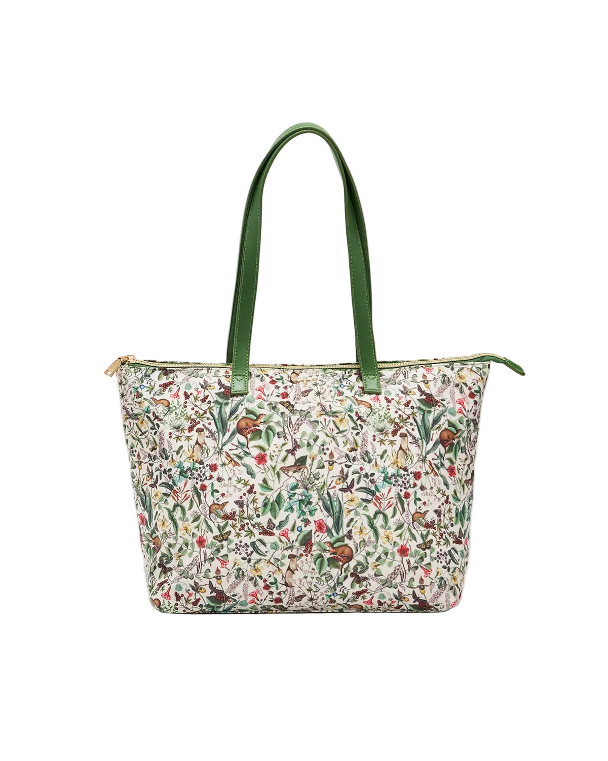 Green Garden Floral Grab Tote