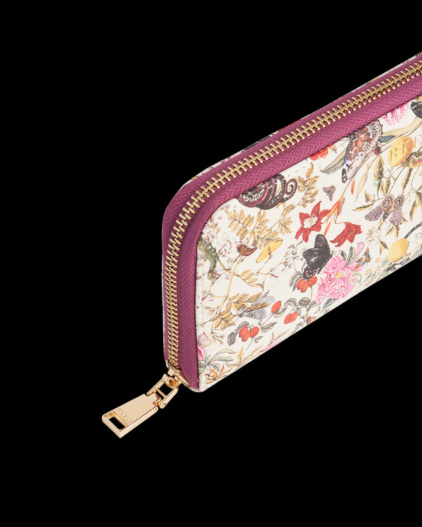 Floral Engravings Large Zip Purse