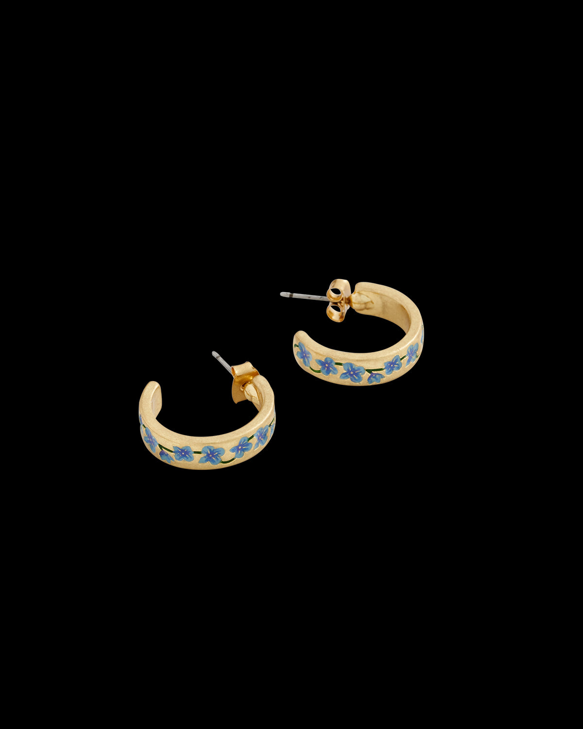Pendientes Aro No-Me-Olvides Azul