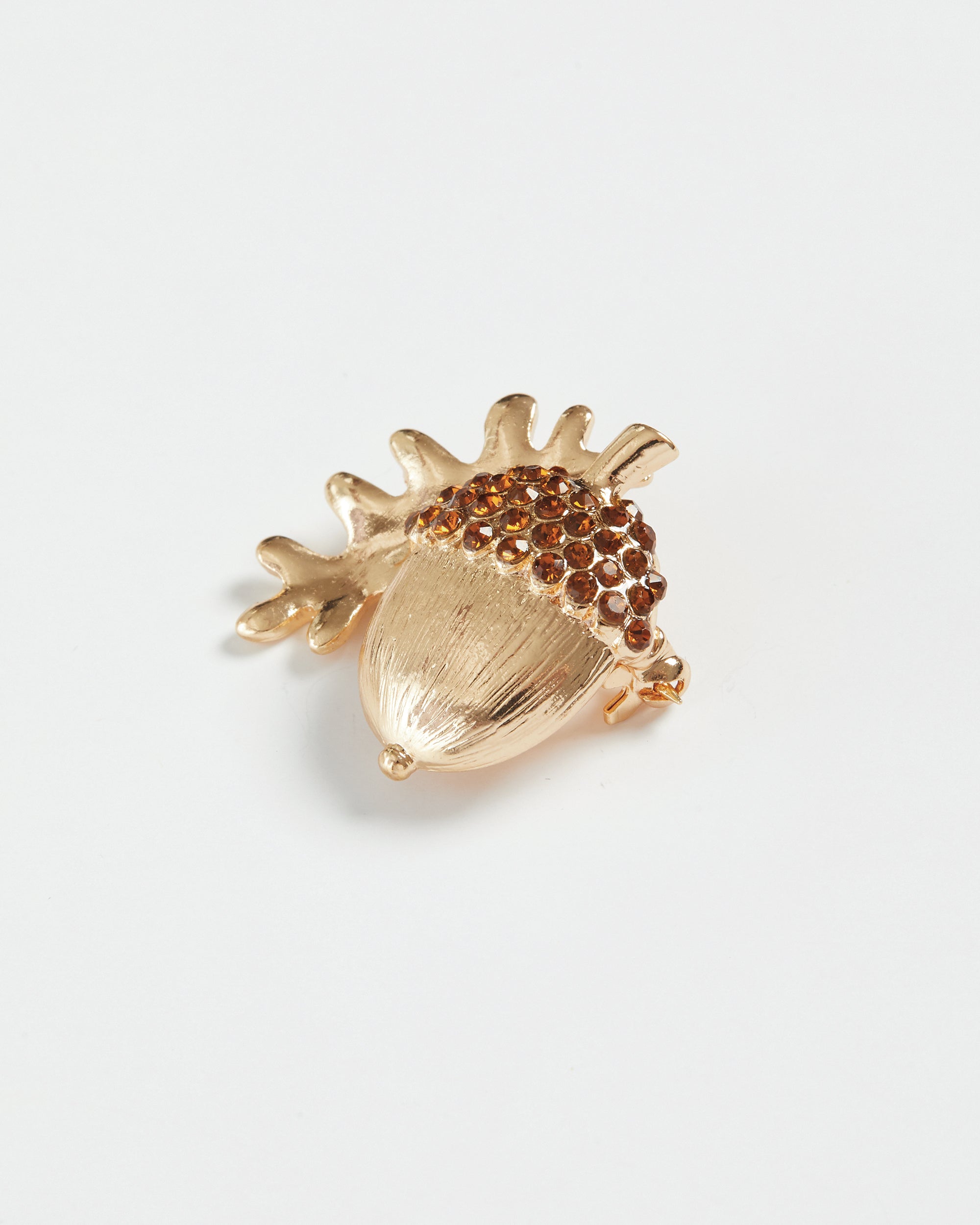 Gold Acorn Brooch