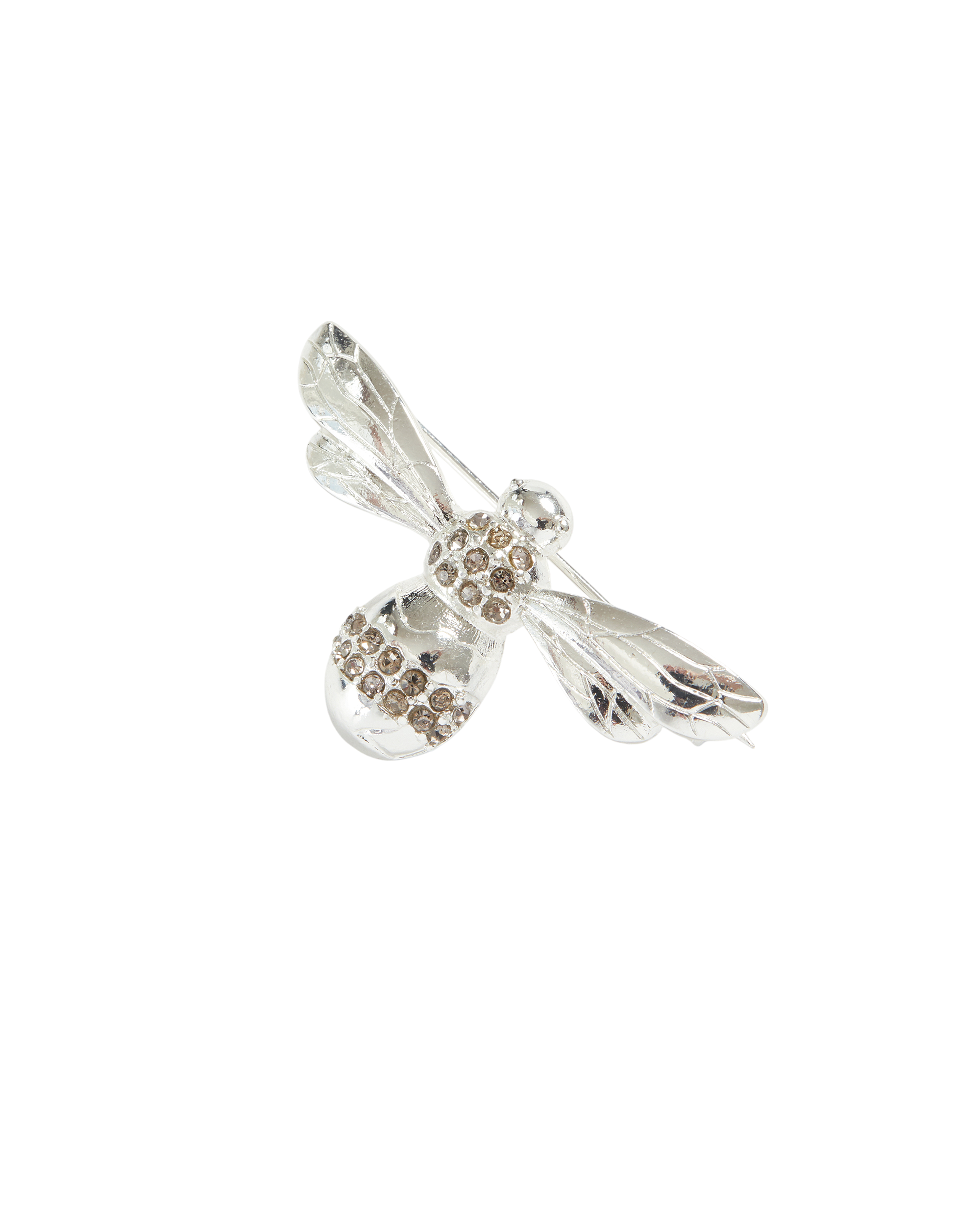 Fable Silver Pave Bee Brooch