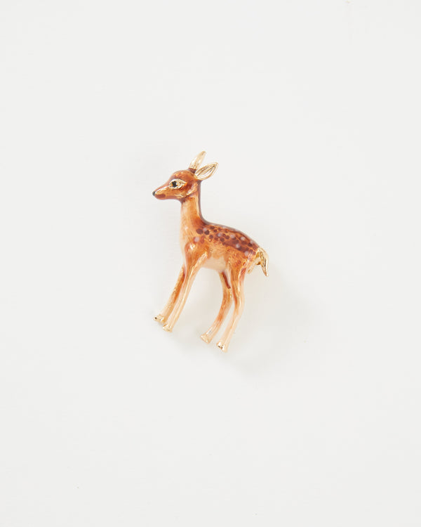 Enamel Fawn Brooch by Fable England