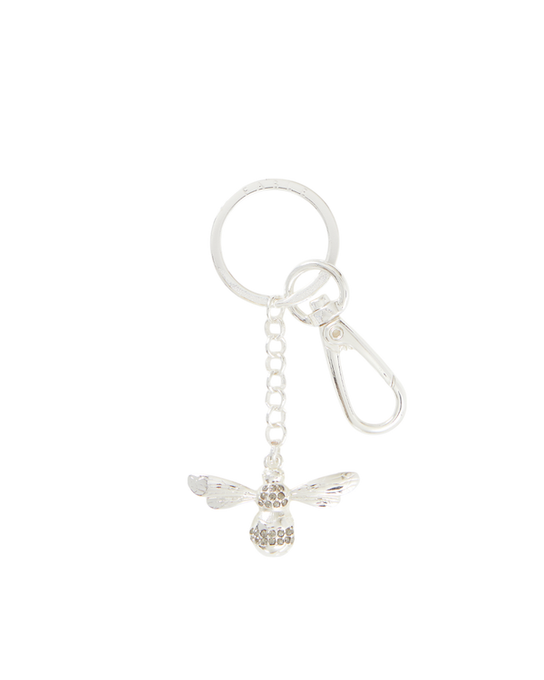 Silver Pave Bee Key Ring