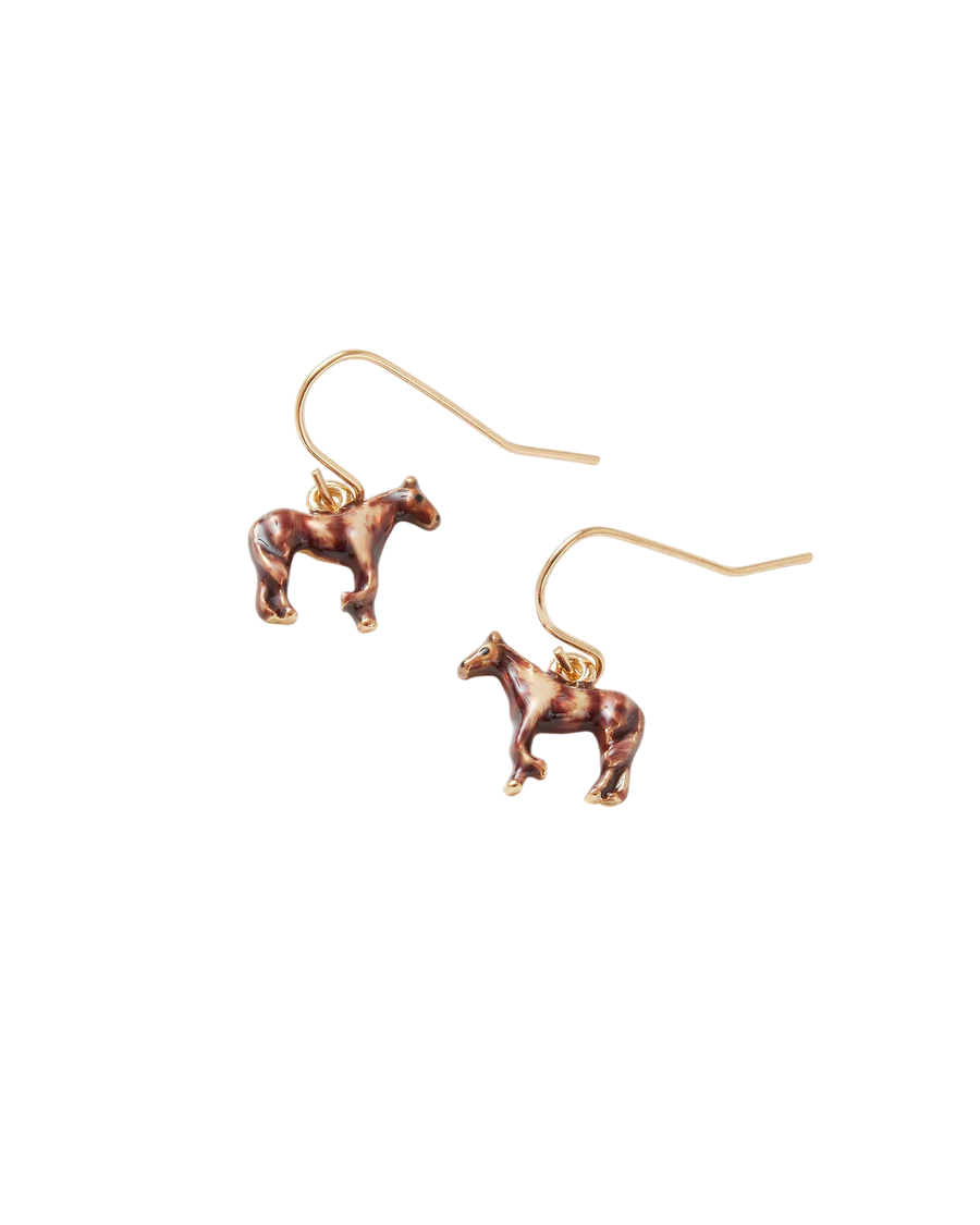 Enamel Farm Horse Earrings