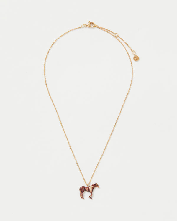 Enamel Farm Horse Short Necklace