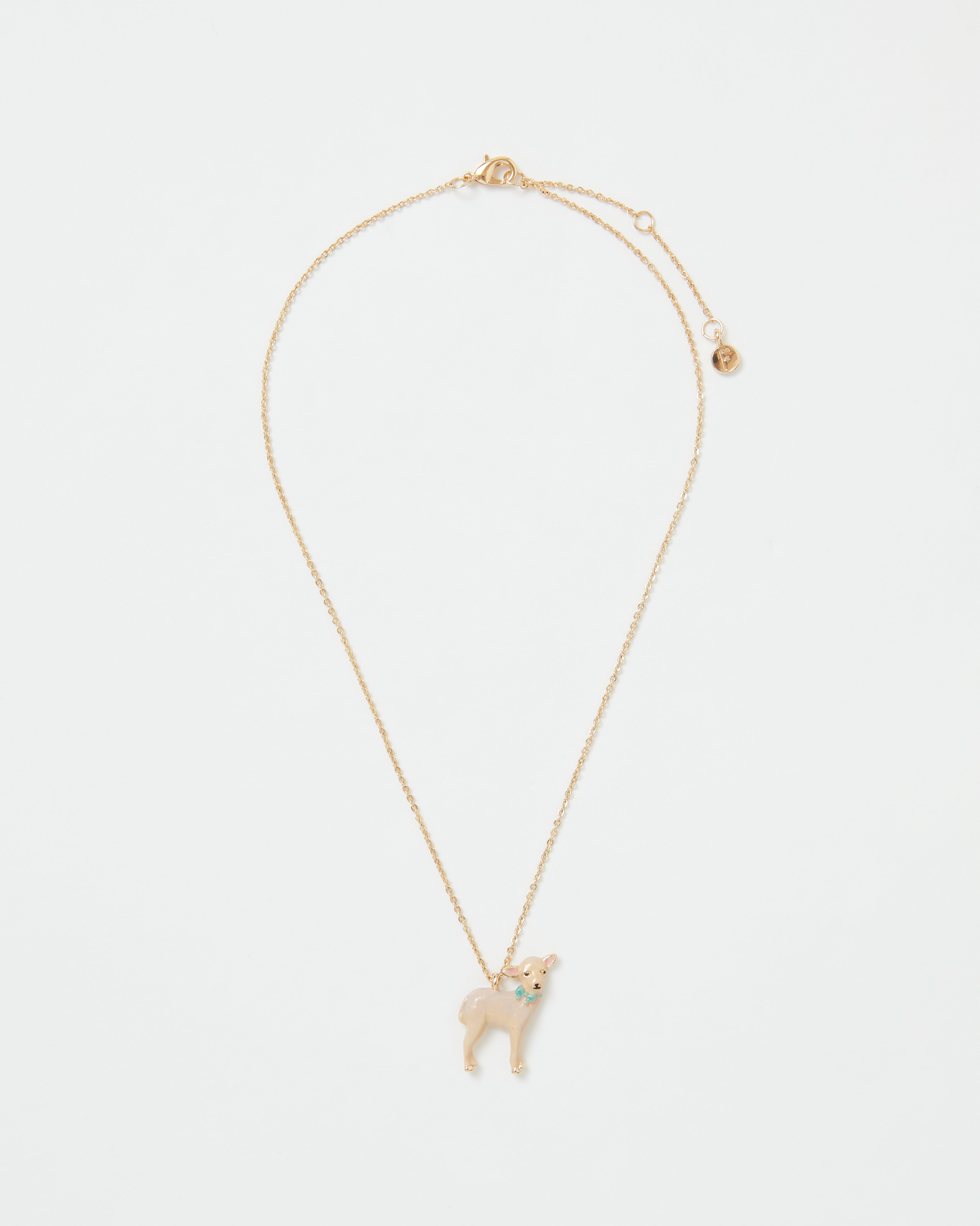Enamel Lamb Short Necklace