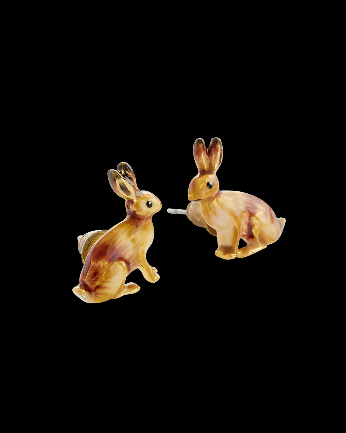 Enamel Rabbit Stud Earrings
