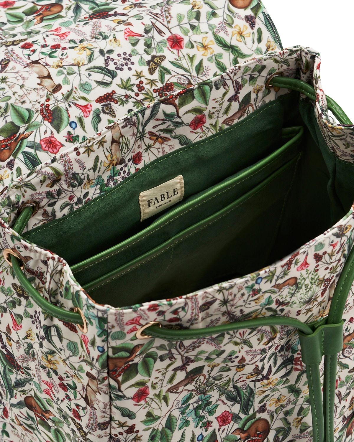 Green Garden Floral Buckle Backpack