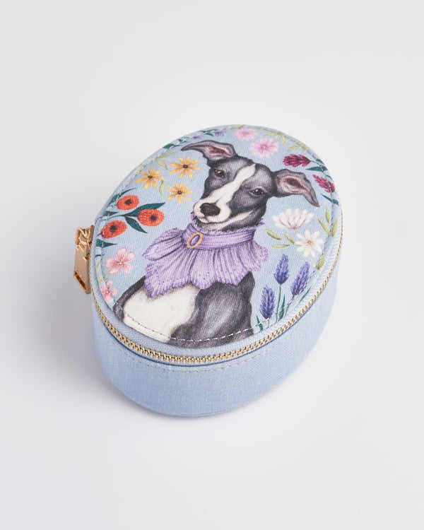 Pet Portraits Oval Jewellery Box - Blue by Fable England