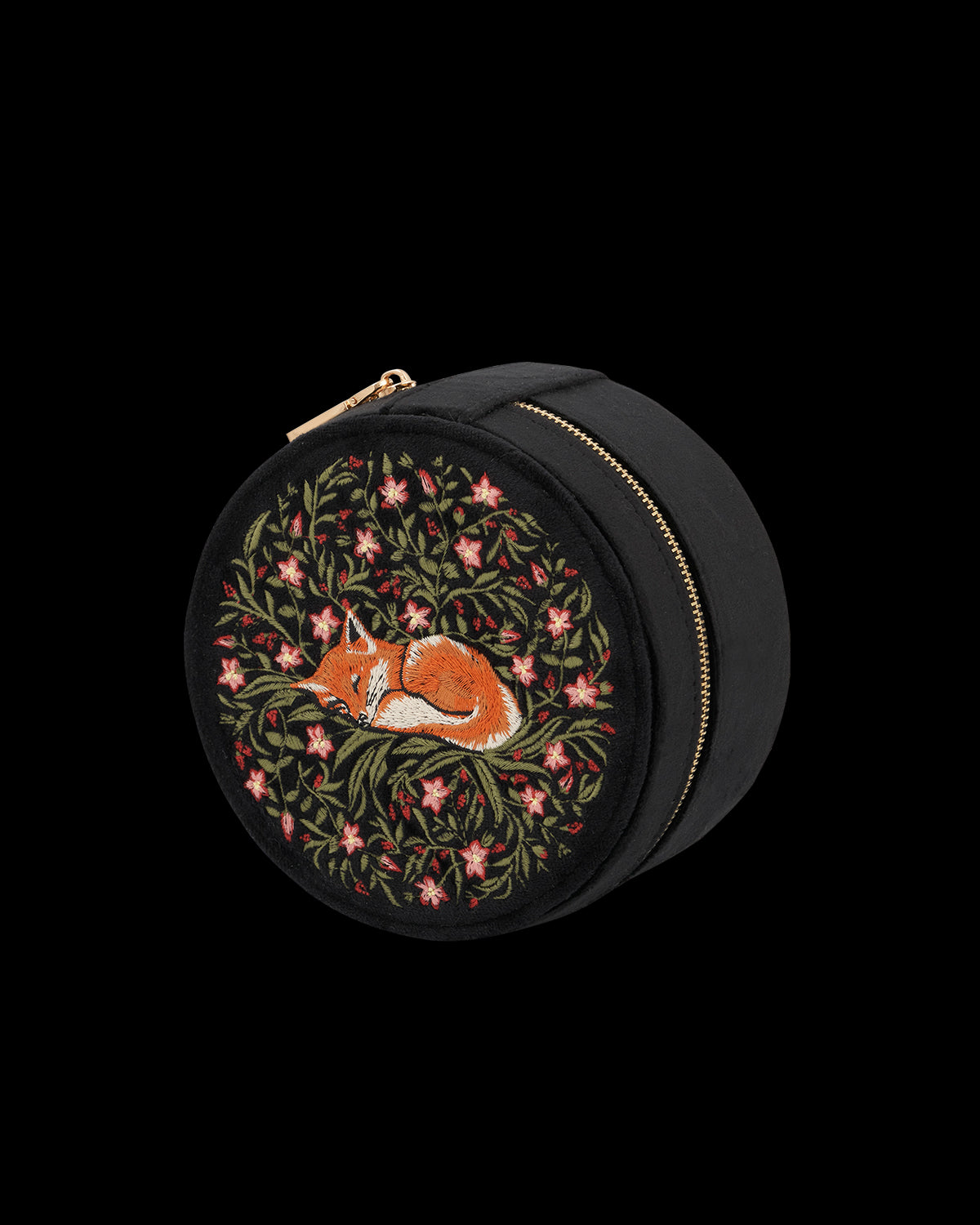 Sleepy Fox Round Jewellery Box