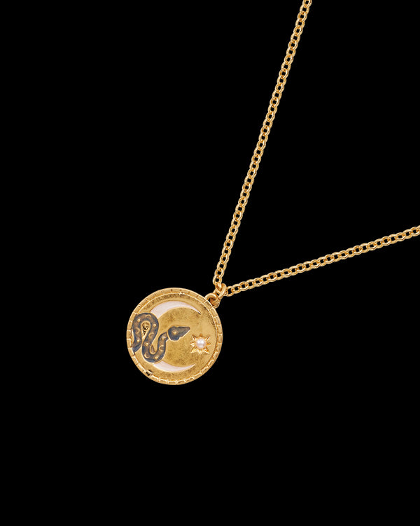 Celestial Snake Pendant Necklace