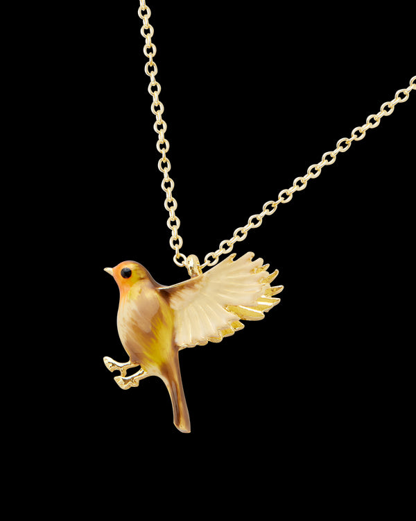 Enamel Robin Necklace