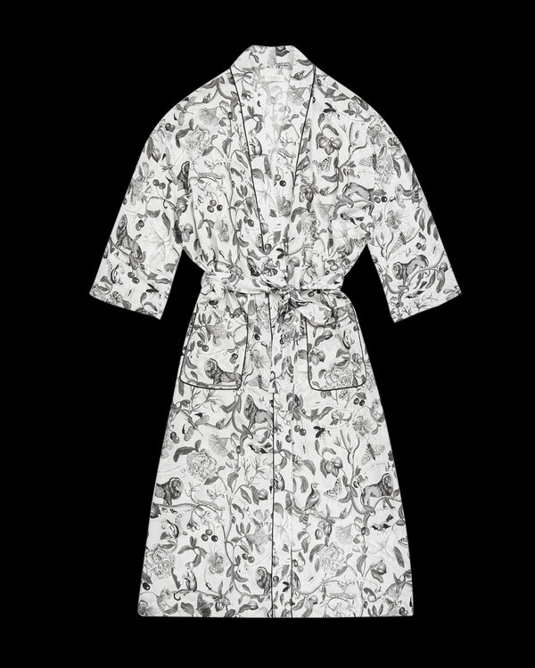 Tree of Life Monochrome Long Kimono