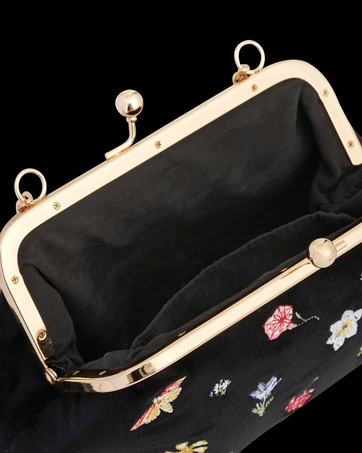 Pochette Vittoriana Velluto Nero Ricamato