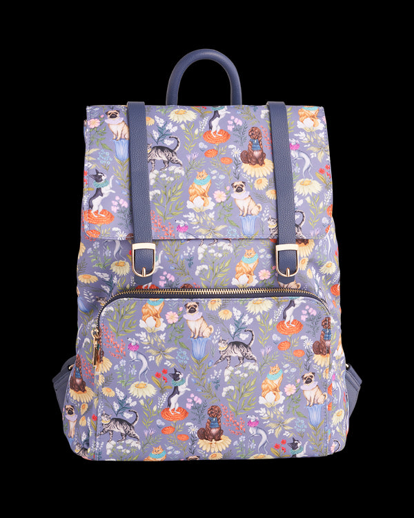 Catherine Rowe Pet Portraits Blue Medium Backpack
