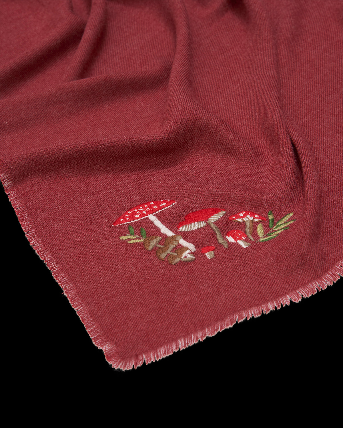 Pashmina Magical Mushroom Bordeux Ricamata