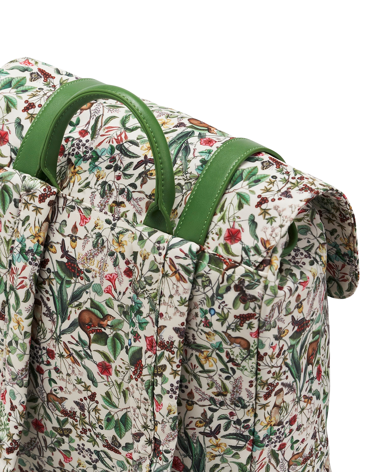 Green Garden Floral Buckle Backpack