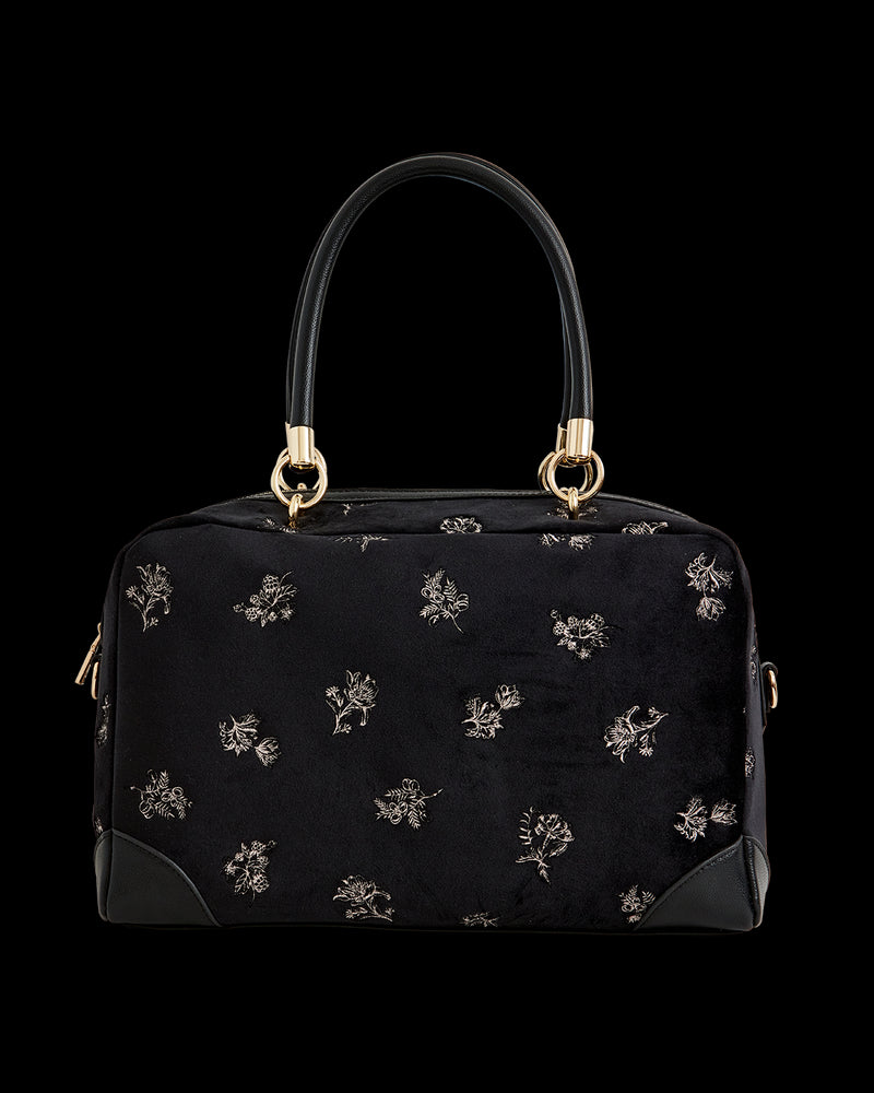 Hepsie Embroidered Bag Black Velvet