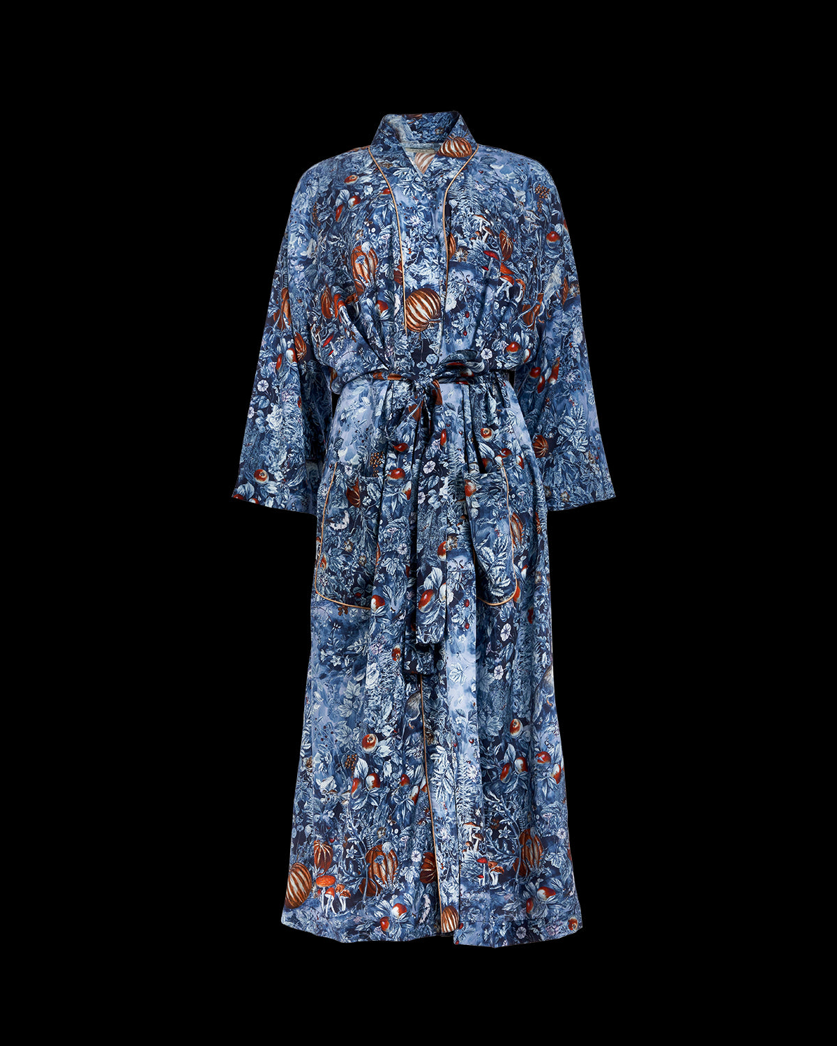 Nocturnal Garden Kimono Midnight Blue