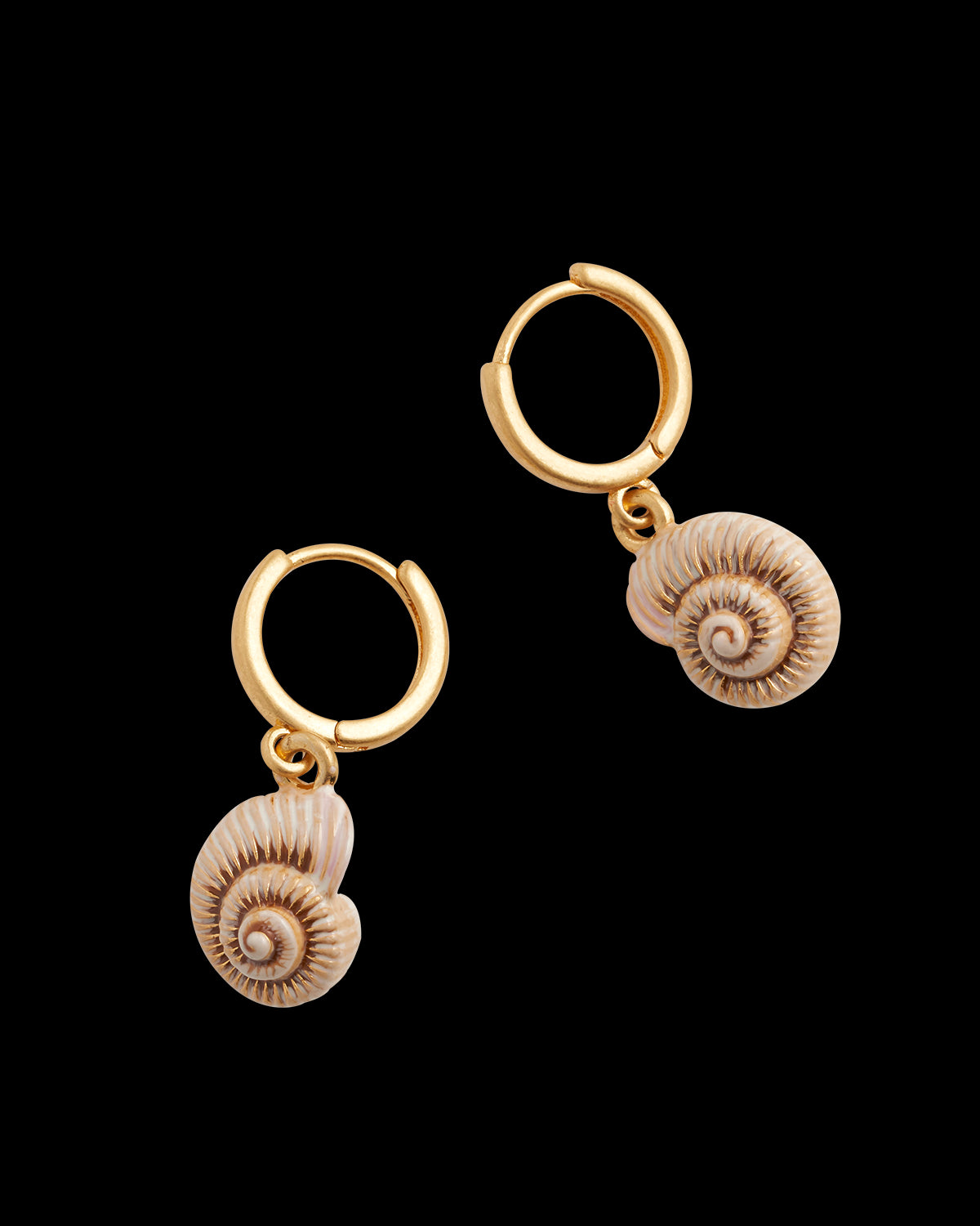 Sea Snail Shell Huggie Hoops