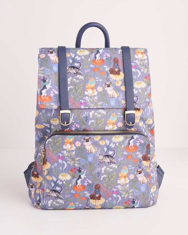 Catherine Rowe Pet Portraits Blue Medium Backpack