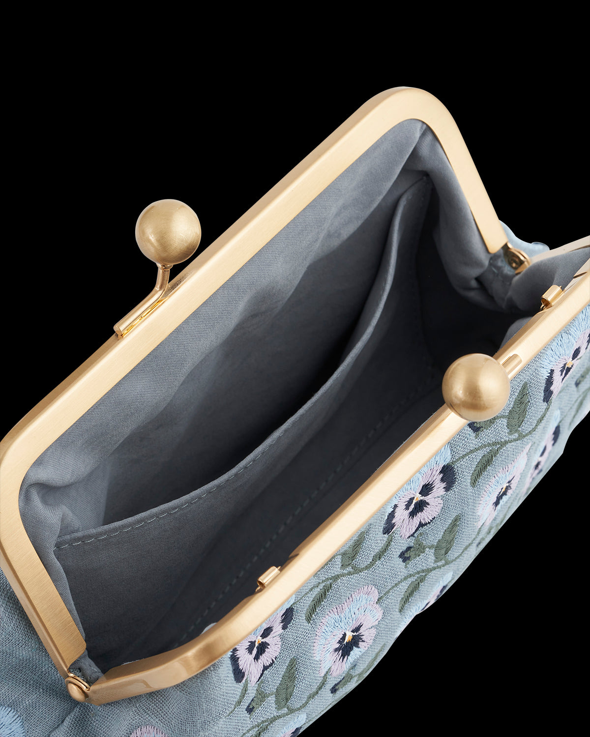 Pansy Victoriana Blue Clutch