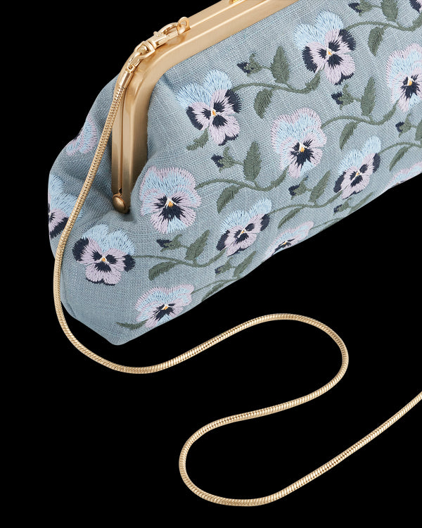 Pansy Victoriana Blue Clutch