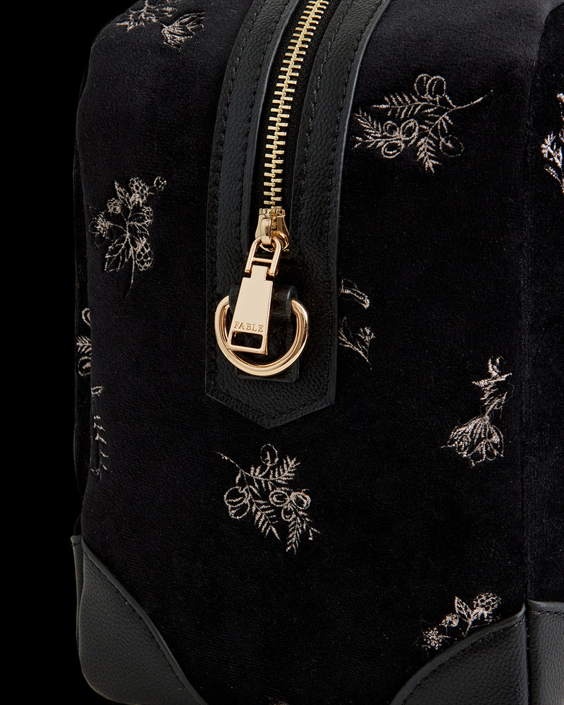 Hepsie Embroidered Bag Black Velvet