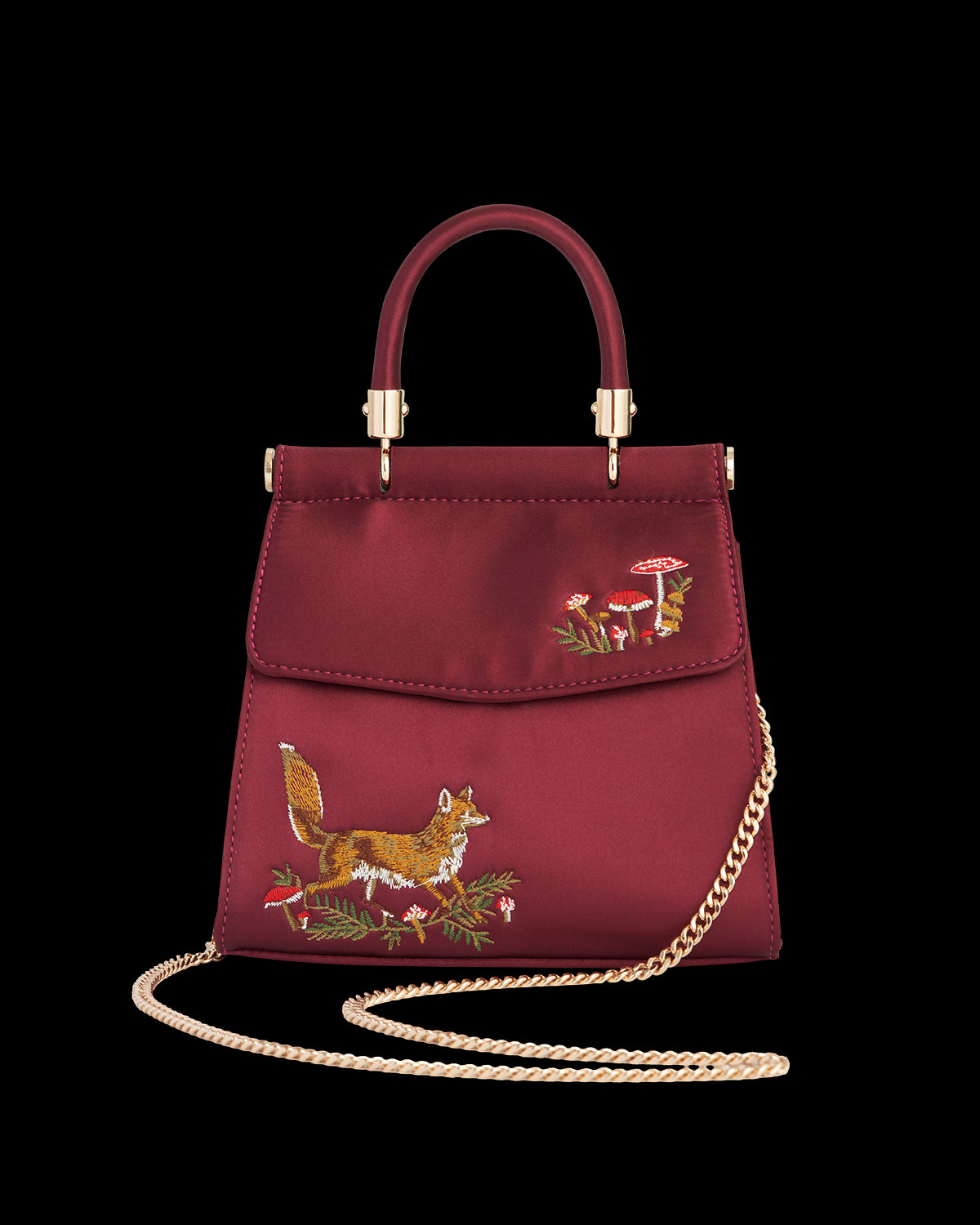 Tragetasche Satin Fuchs & Pilz Burgunder