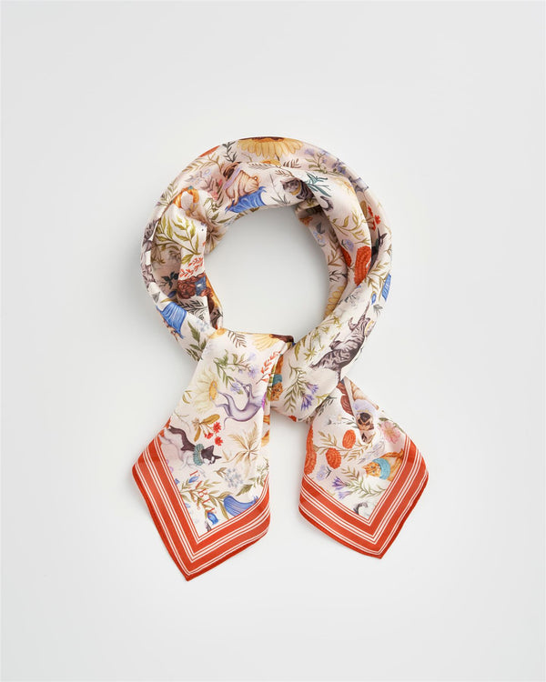 Catherine Rowe Pet Portraits Mushroom Cream Square Scarf