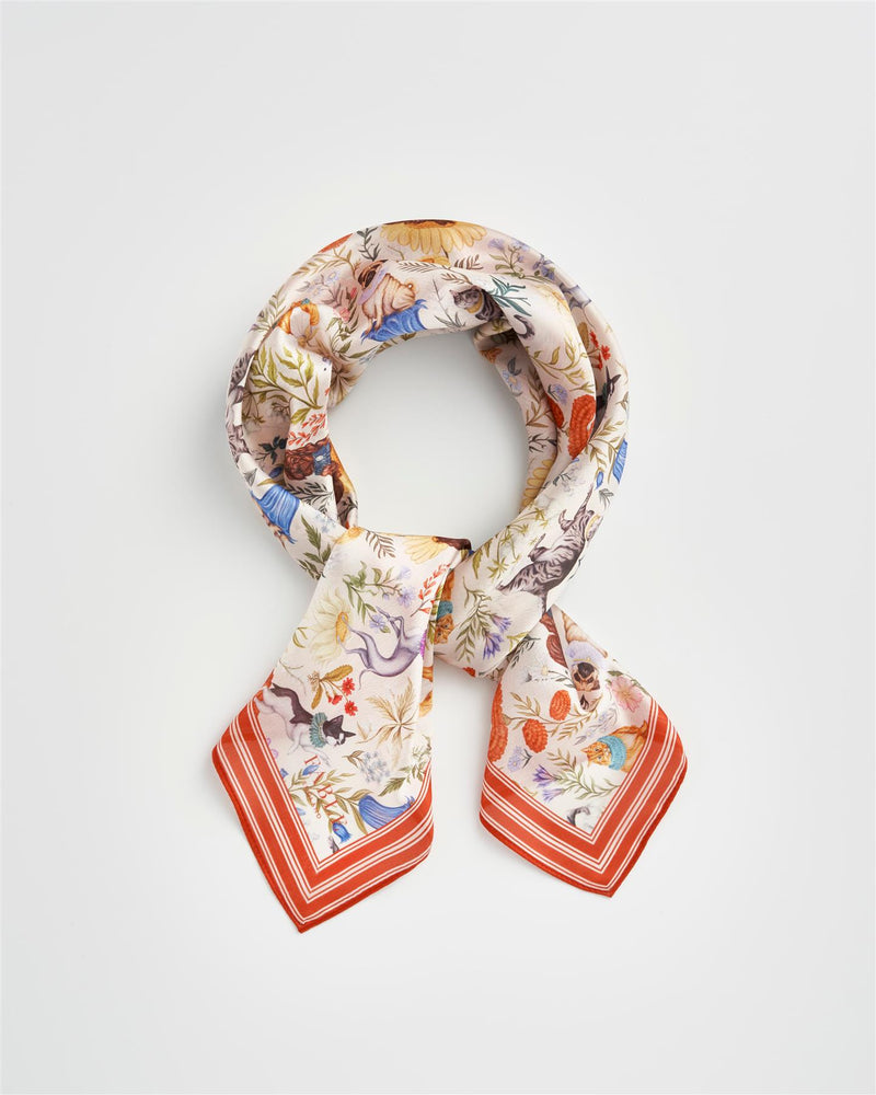 Catherine Rowe Pet Portraits Mushroom Cream Square Scarf