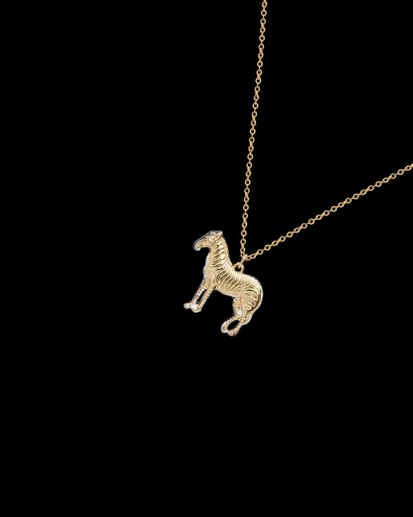 Zebra Pendant Necklace