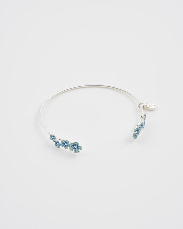 Forget Me Not Silver Bangle