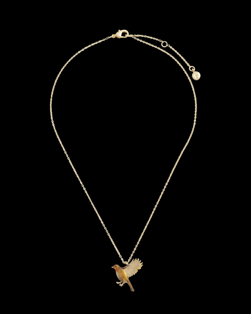 Enamel Robin Necklace