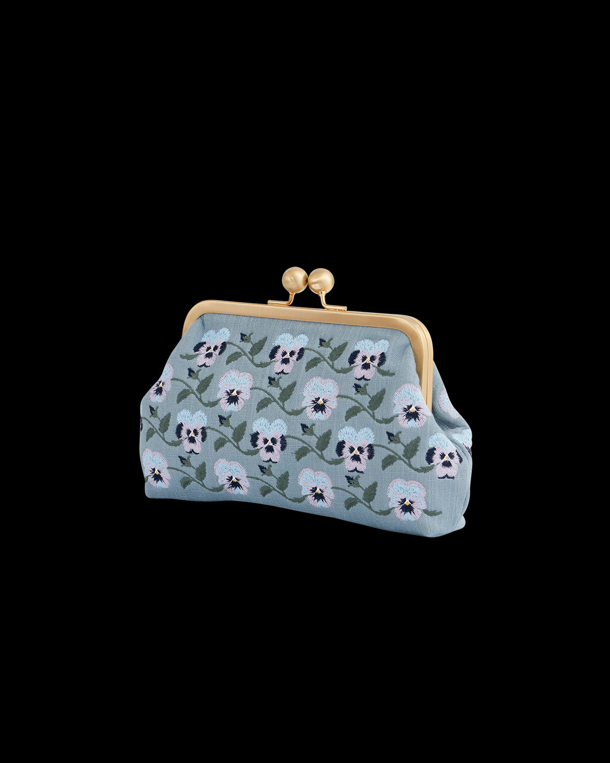 Pansy Victoriana Blue Clutch