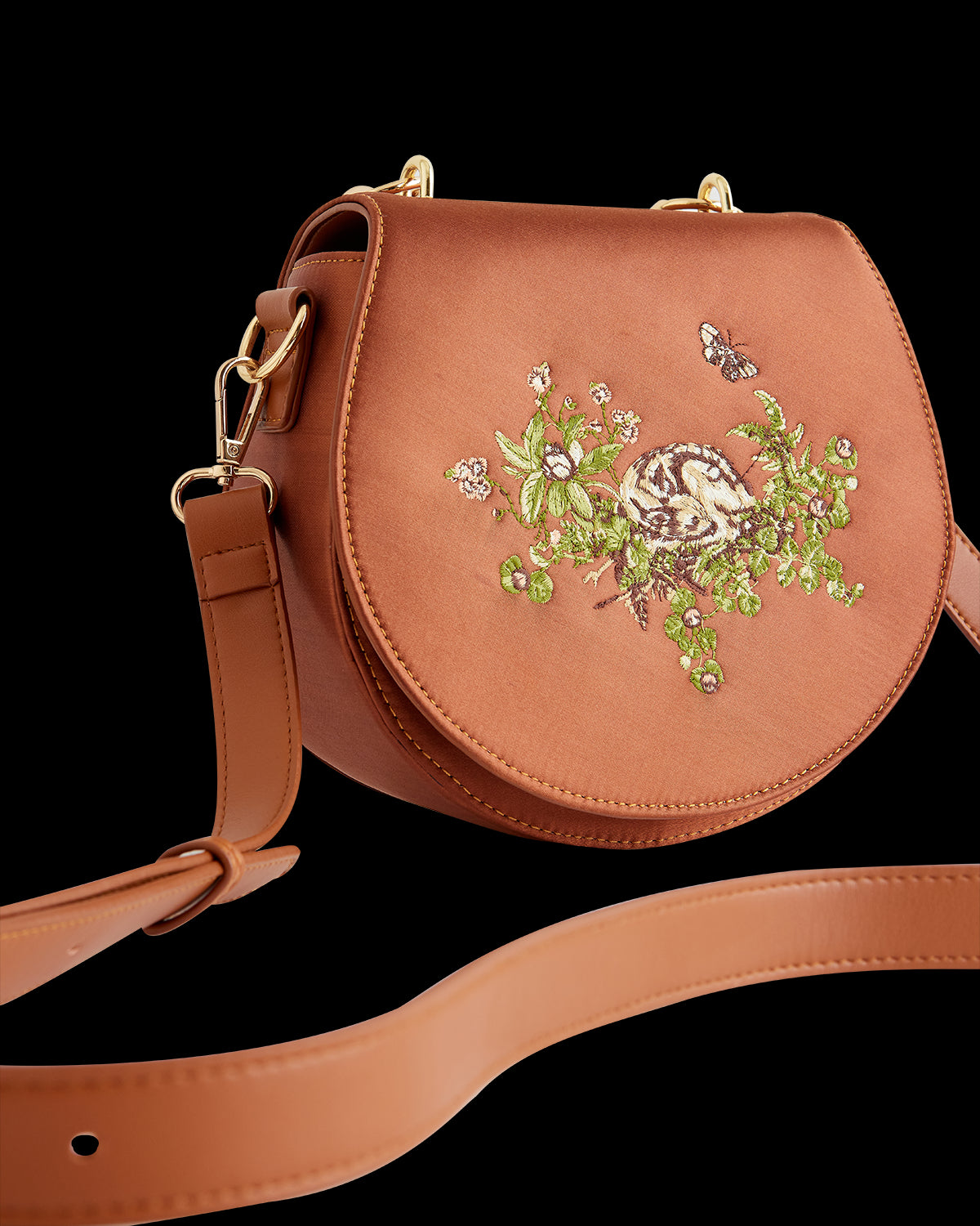 Borsa Saddle Cerbiatto Addormentato Ricamato